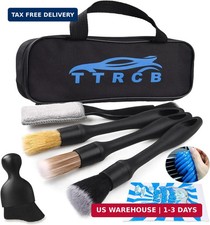 7PCS Car Detailing Brush Set, Ultra Soft Boars Hair Car Interior Detailing Brush