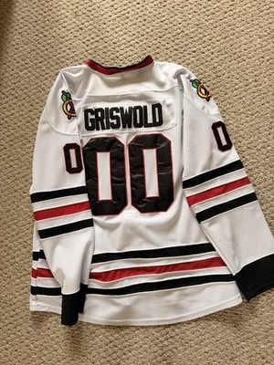 Clark Griswold Chicago Blackhawks White Hockey Jersey Mens XL Chevy Chase