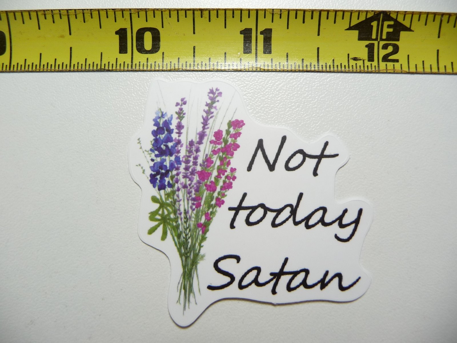 Sarcastic Not Today Satan Funny Flower Sticker Decal