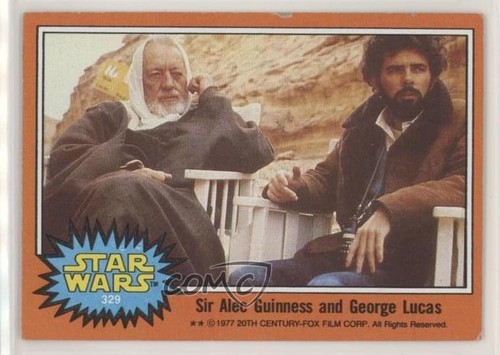 1977 Topps Star Wars #329 Sir Alec Guinness and George Lucas — Raw