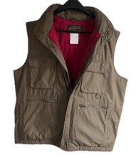 Eddie Bauer VTG Safari Hunting Vest Men  s M Goose Down Utility Cargo Camp Pocket