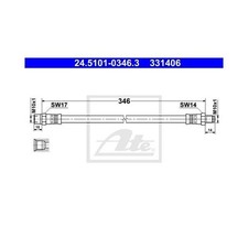 2 ATE Bremsschläuche vorne für Mercedes