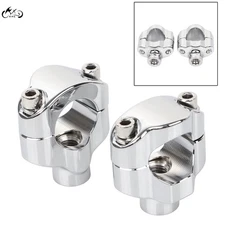 Chrome 1 1/2" Tall Handlebar Risers Clamp 1-1/4'' Bar For Harley Softail FXSTC