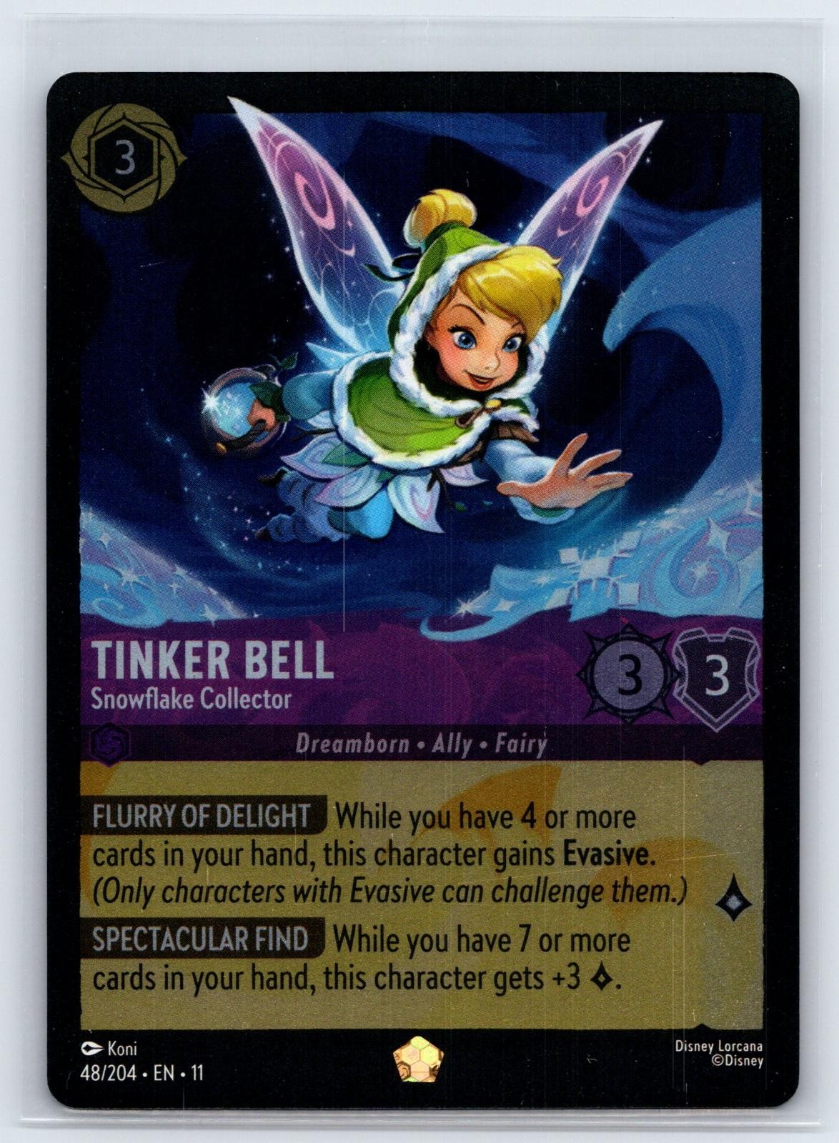 Tinker Bell - Snowflake Collector 48/204 Winterspell Lorcana Cold Foil NM