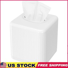 Plastic Tissue Box Cover Stylish Modern Decor Easy Refill Cube Dispenser New