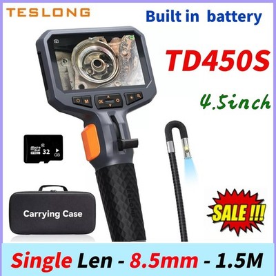 TESLONG TD450S Single Lens Articulating Borescope 5.5MM 1.55M 1080P IPS Endoscop