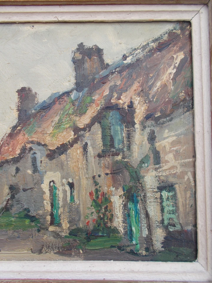 TABLEAU ANCIEN PEINTURE HUILE MARINE BRETAGNE BRETON RENE LE FORESTIER MIDY - Photo 4/4