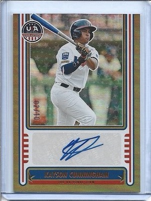2025 Panini Stars and Stripes Gold Kayson Cunningham #NTS-KC Auto /10