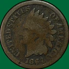1864 Bronze Indian Head Cent Good G Coin #40720