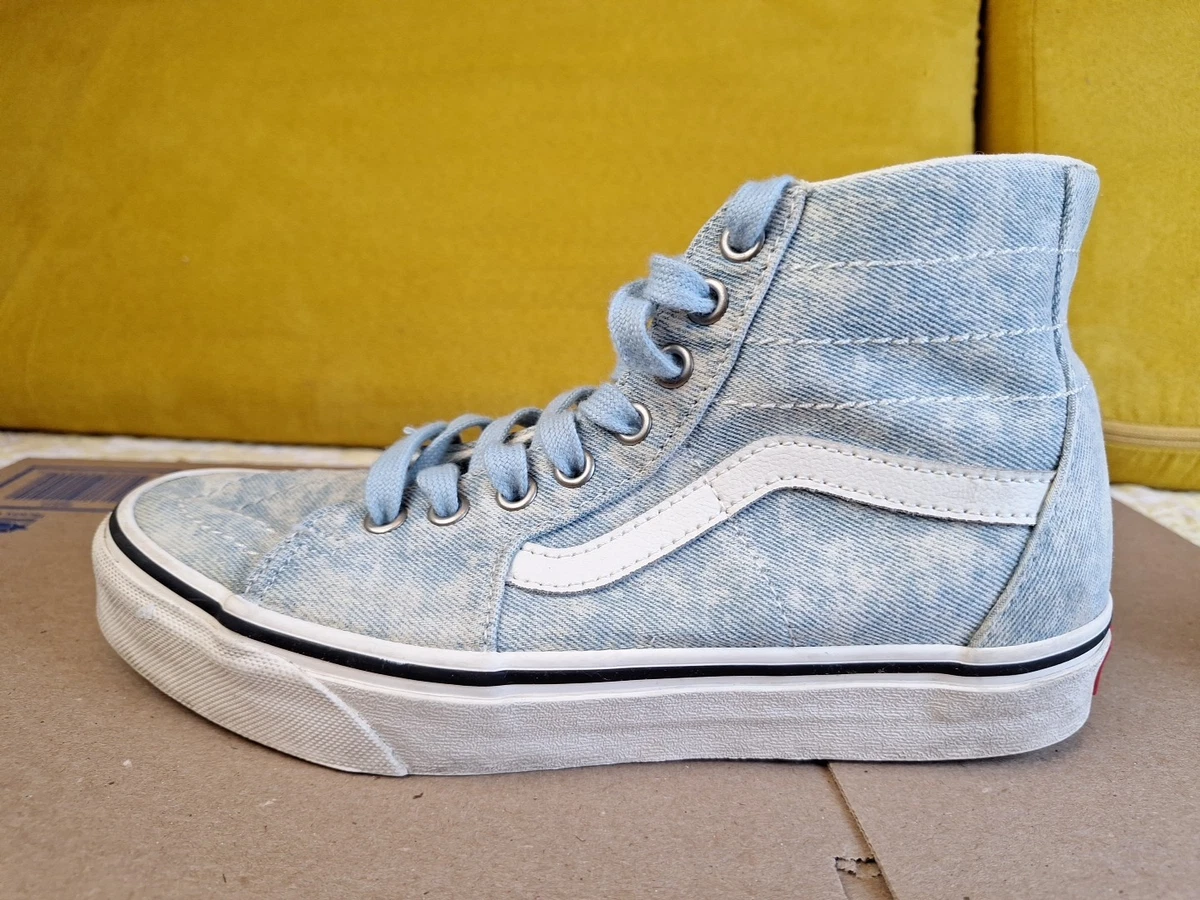 Vans Demin Destroy Sk8-Hi Tampered Sneakers Unisex Winter Sky/Marshmallow Vans Sk8- Tapered High Denim Destroy - Winter Sky for sale  main image 4