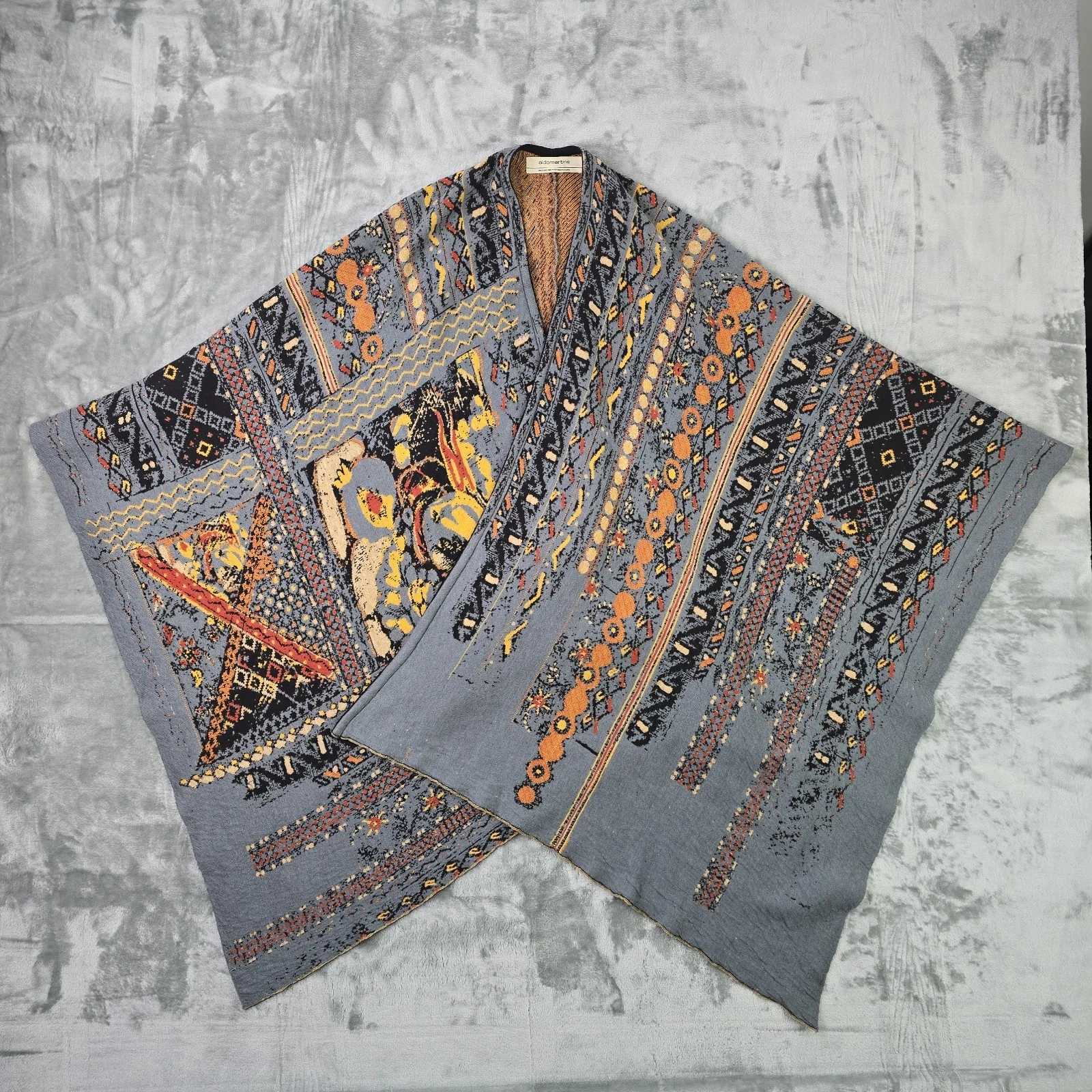 Aldomartins Poncho Sweater Cowl Neck Shawl Abstract Womens UK 10