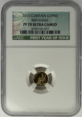 2013 Great Britain 1/20oz Gold PROOF £1 Britannia NGC PF70 UC  ULTRA CAMEO 