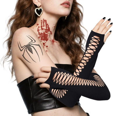 Halloween handschuhe Schwarz Vintage Gothic Hexen Elegant Lace Gloves