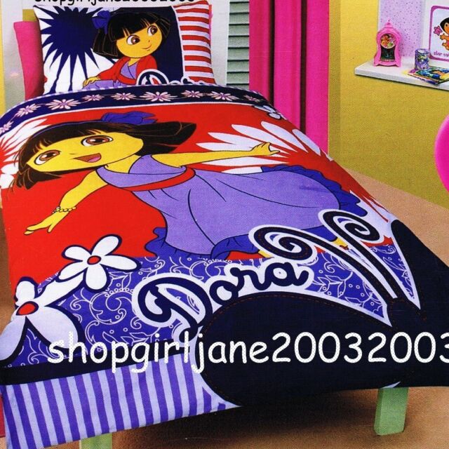 Dora The Explorer Single Bed Doona Quilt Duvet Cover Set For