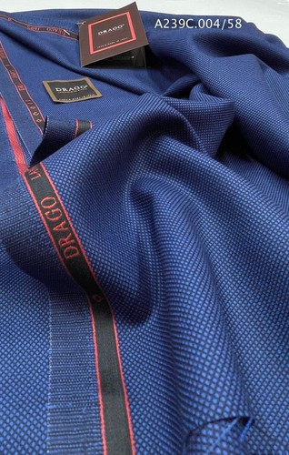 Super 160s Wool Suiting Fabric Navy Blue Birdseye DRAGO Sinfonia Merino 3.80m - Picture 3 of 9