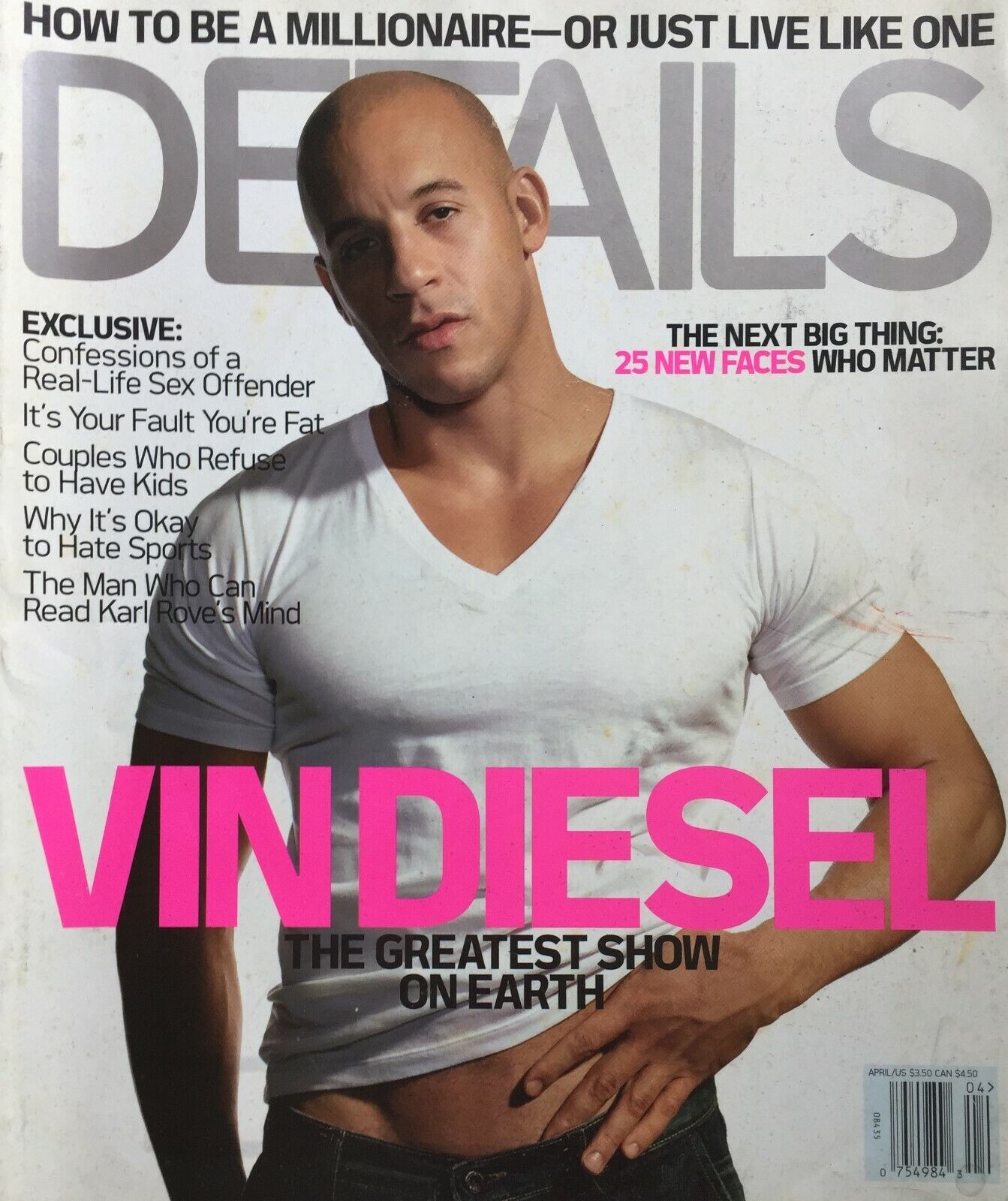 VIN DIESEL April 2003 DETAILS Magazine eBay