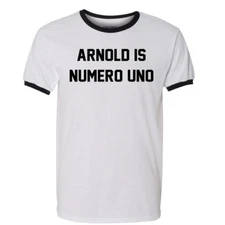 Arnold Is Numero Uno T Shirt Pumping Iron Schwarzenegger Movies DVD Blu Ray Tee