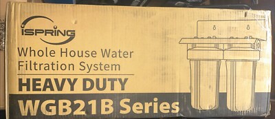 iSpring WGB21B 2-Stage Whole House Water Filter System, 4.5''X10'' Filter 1'' Ports