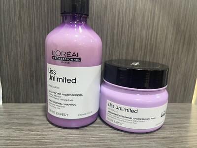 L'OREAL PROFESSIONAL LISS UNLIMITED  SHAMPOO 300ML + MASQUE 250ML  NEW 