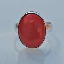 Natural Red Coral Ring,Boho Ring,925 Sterling Silver,Statement Ring,Gift fOR hER