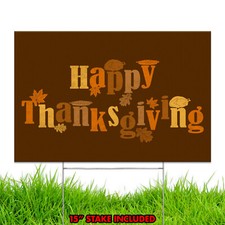 Happy Thanksgiving Turkey Day Holiday Season Fall Decoration Yard Sign Design B1