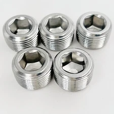 5PCS 1/4NPT Male Thread Socket plugs Hex Countersunk Plug SS304 Pipe Fittings 