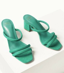 green mule sandals