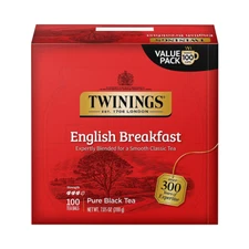 Twinings English Breakfast Black Tea Individually Wrapped Tea Bags, 100 Count