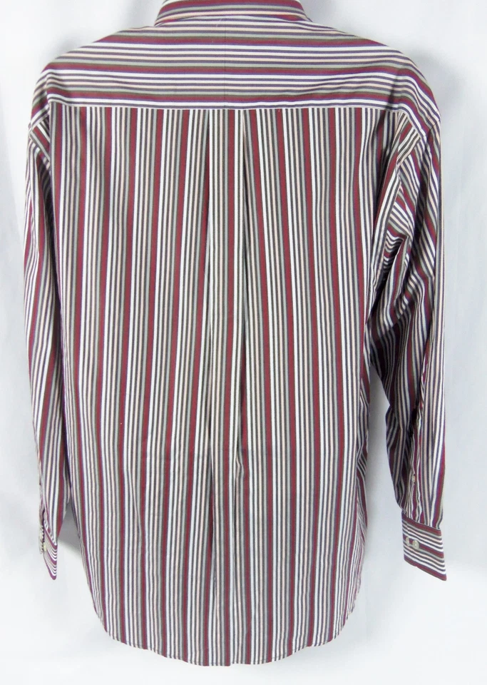 Ben Hogan Button Down Dress Shirt Multi Color Vertical Striped Size LARGE - Изображение 2 из 4