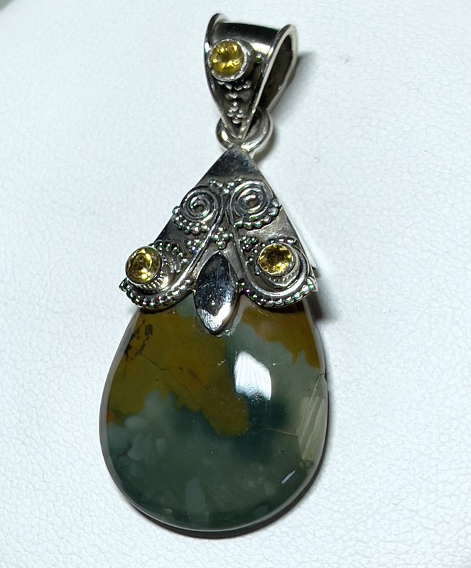 Natural Jasper 925 Sterling Silver Pendant Jewelry JY637