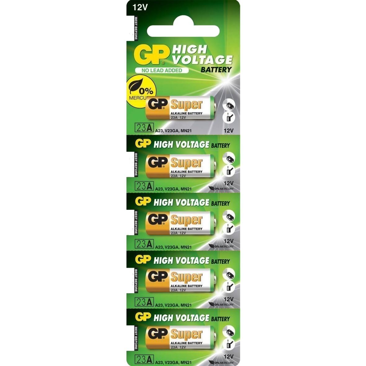 Set 5/20 Batterie Alcaline A23 Da 12V – Per Campanelli, Telecomandi, Fotocamere E Piccoli Dispositivi Elettronici