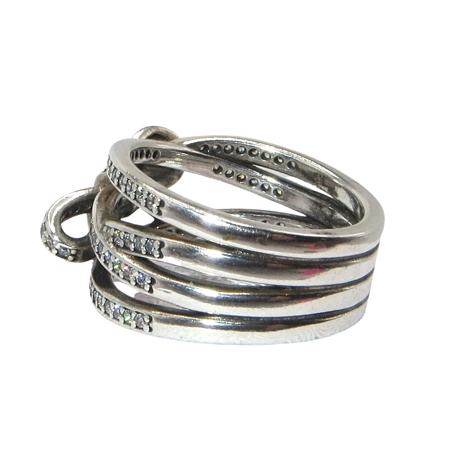 Pandora Delicate Sentiments Size 6 Clear CZ and Sterling Ring 190995CZ - Image 3 of 4