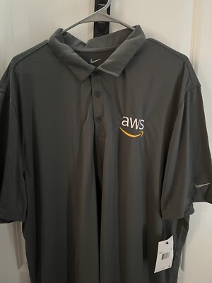 Amazon Web Services AWS Logo Nike Golf Polo Shirt XXL