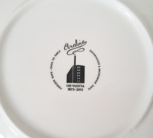 TOINI Arabia 140th Anniversary Plate 2013 blue white 260cm Johanna Kunelius - Picture 6 of 6