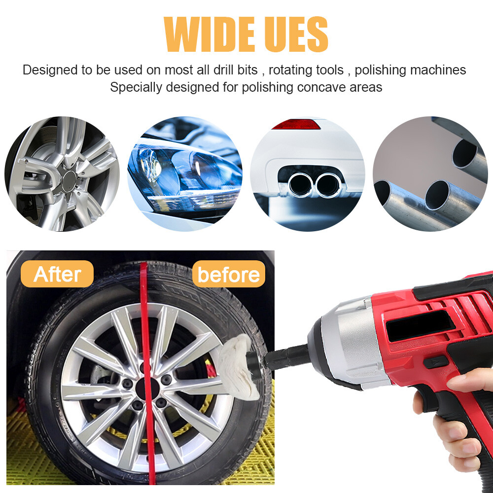 Cotton Metal Aluminum Polishing Wheel Kit for Drill Die Grinder Car