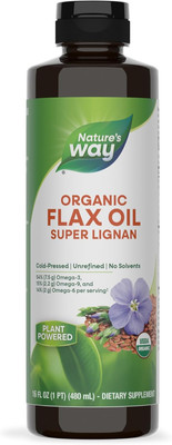 Organic Flax Oil Super Lignan, Omega-3, Omega-6, Omega-9 Fatty Acids , Cold-Pres