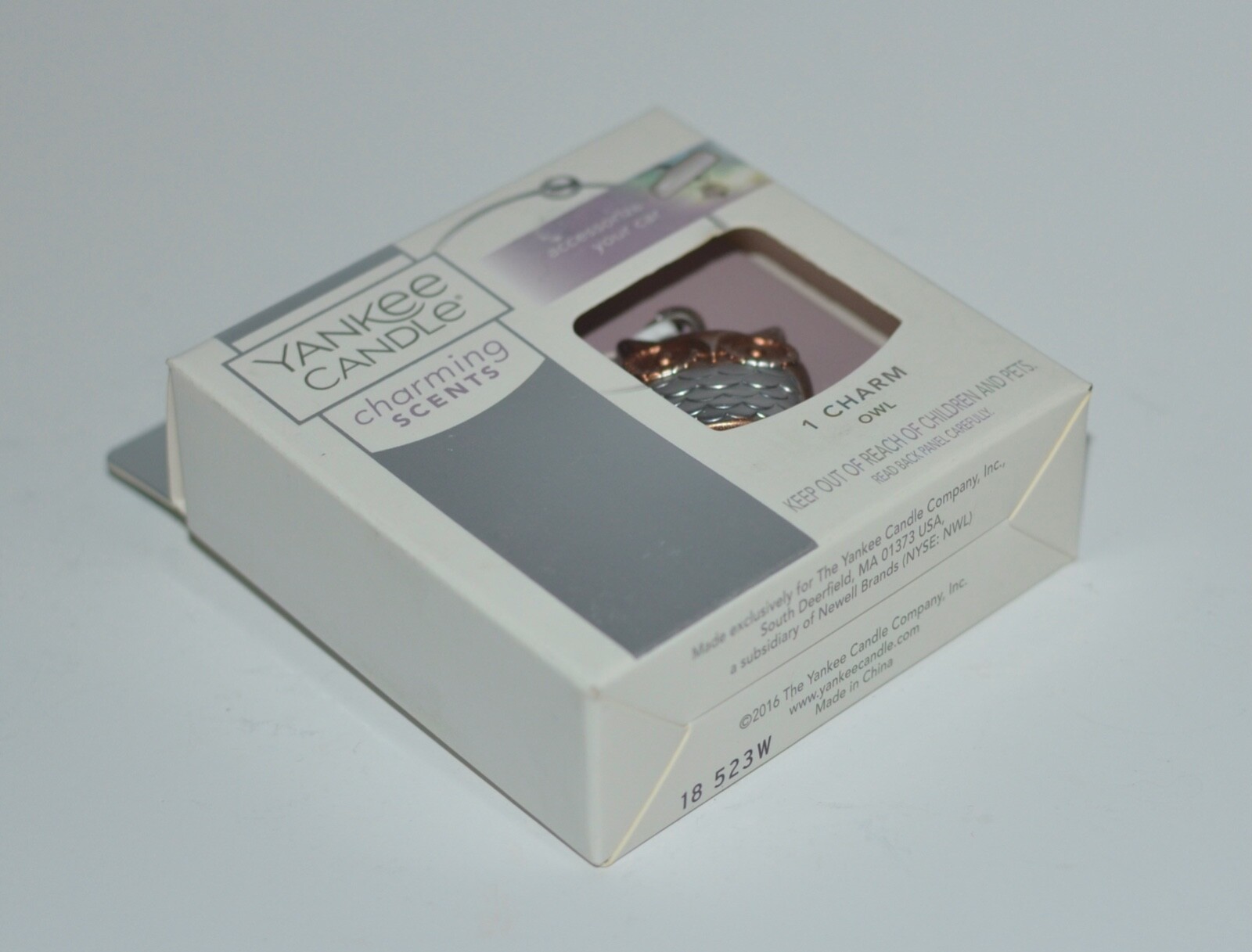 YANKEE CANDLE CHARMING SCENTS BRONZE OWL CHARM METAL BANGLE CAR