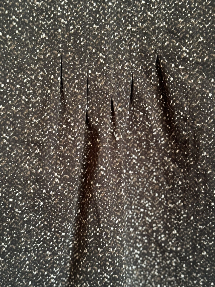 Vestido Vaina Etcetera Negro Estampado Moteado Tweed Carrera Talla 6 Bolsillos Sin Mangas Foto 4 de 4