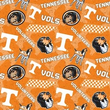 University of Tennessee Volunteers Cotton Fabric Tone on Tone Print-By the Yard