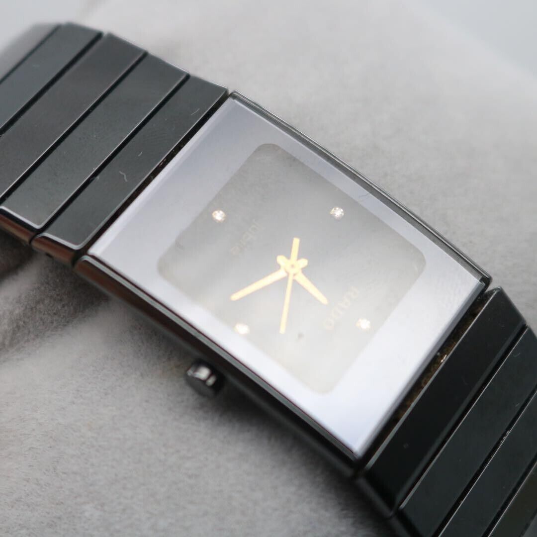 Rado Jubile Watch Quartz Men's Black Dial Swiss Made Square Rado Jubile Watch Quartz Men's Black Dial Swiss Made Square