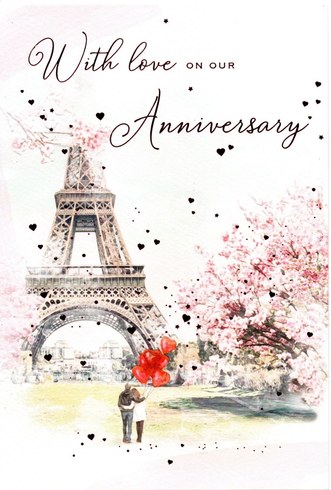 Anniversary Card OUR Wife/Husband. **9 Inch Card. Foiling. Paper pages inside**