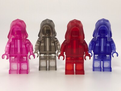 Lego Prototype Transparent Jedi Knight Open Hood Monochrom Minifigure  you pick