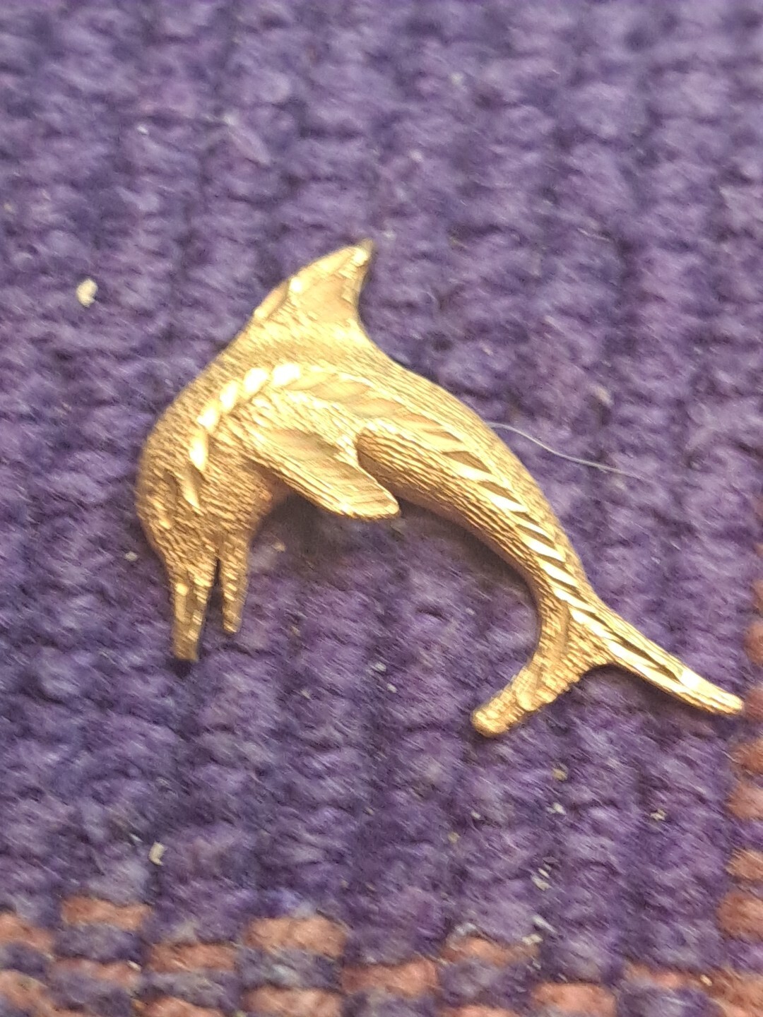 Solid 14 Karat Yellow Solid Gold Dolphin Pendant … - image 6