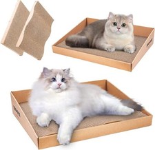 4 Packs with 2 Trapezoidal Box Cat Scratching Board Cat Scratch Pad Extra Lar...