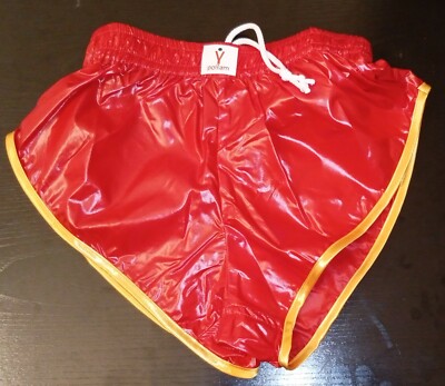Short Vintage Polyam - Nylon Polyamide Bronze/Rouge - Tailles S (40), M (44), L (48) - Neuf