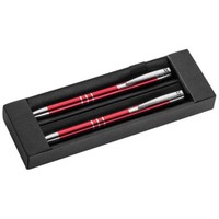 Metall Schreibset / Kugelschreiber + Druckbleistift / Farbe: Rot