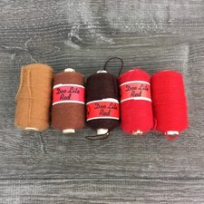 Vintage Dee Lite Red Label Thread Lot of 5 Spools Punch Needle Mixed Colors