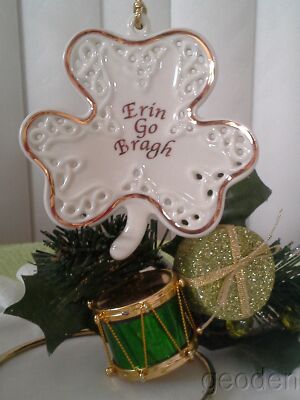 Lenox Celtic Clover Luck Of Irish Erin Go Bragh Shamrock Ornament