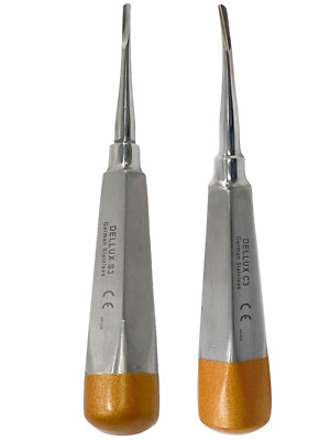 GERMAN DENTAL ELEVATOR EXTRACTING LUXATING APICAL ROOT ELEVATOR S3MM,C3MM GOLD