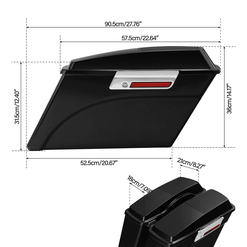 Alforjas rígidas 6"x 9" tapa altavoz llave apta para Harley Touring Electra Glide 94-13 Foto 2 de 4